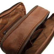 Cognac Leather Crossbody Bag Alva, detail view 3