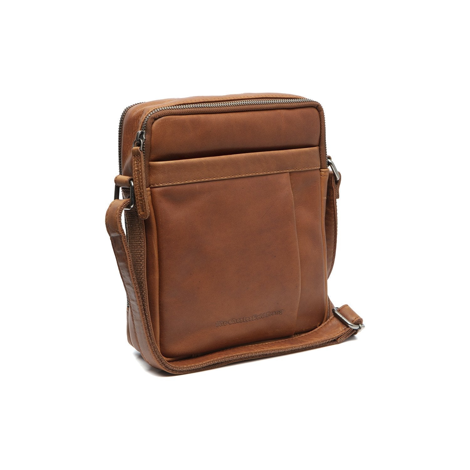 Cognac Leather Crossbody Bag Alva, front view