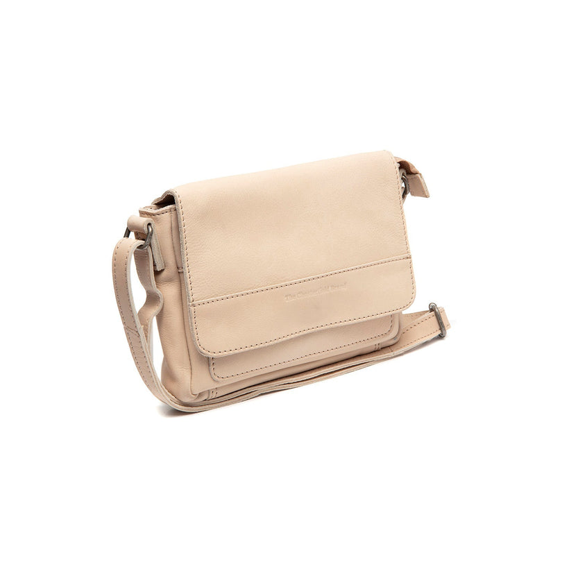 Beige Leather Crossbody Bag Ann, front view