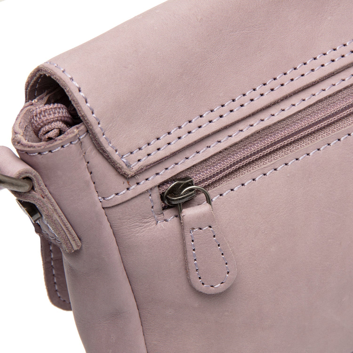 Lavender Lilac Leather Crossbody Bag Ann, detail view 5