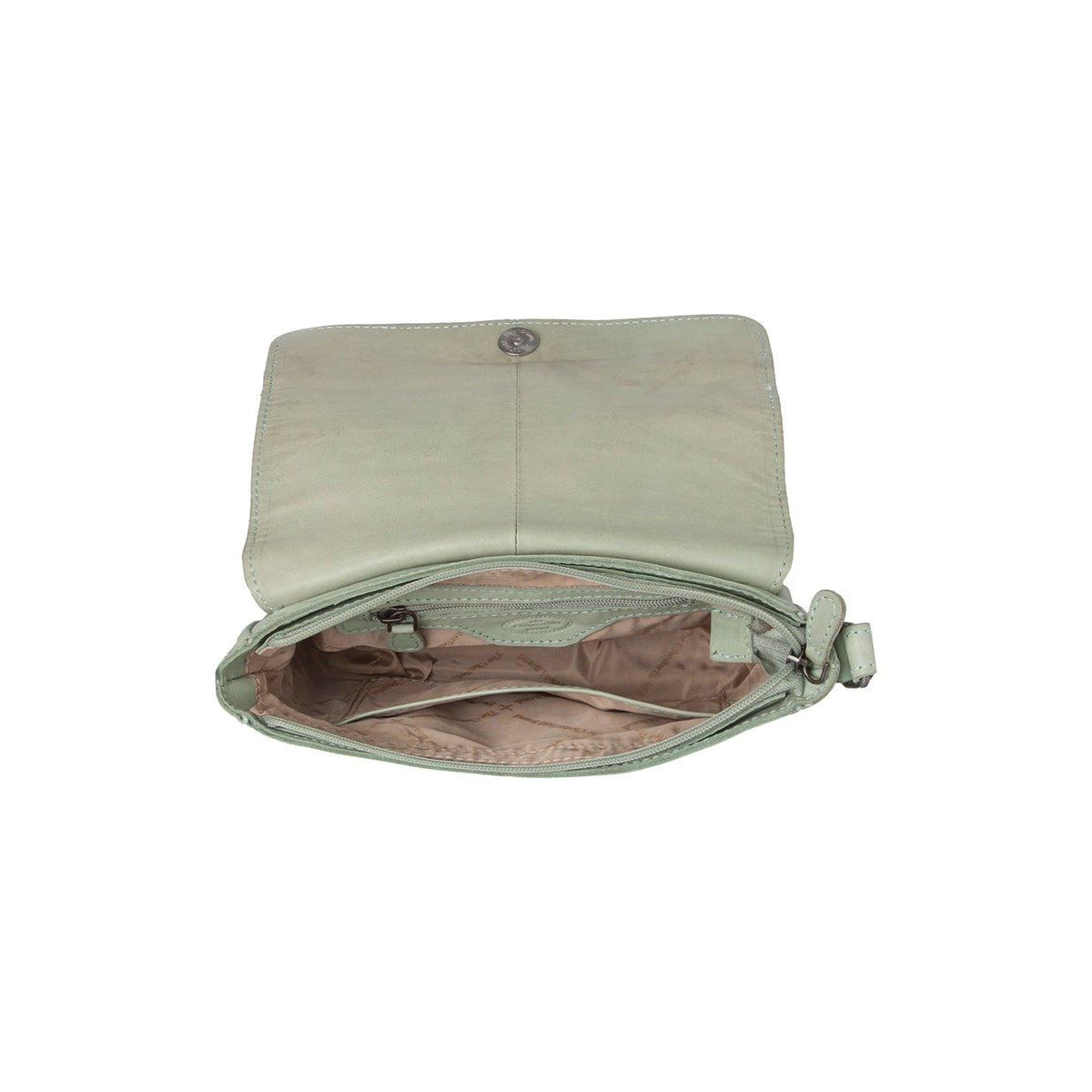 Ocean Green Leather Crossbody Bag Ann, detail view 4
