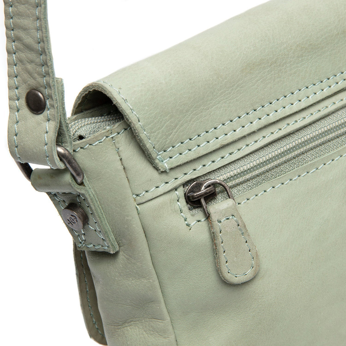 Ocean Green Leather Crossbody Bag Ann, detail view 5