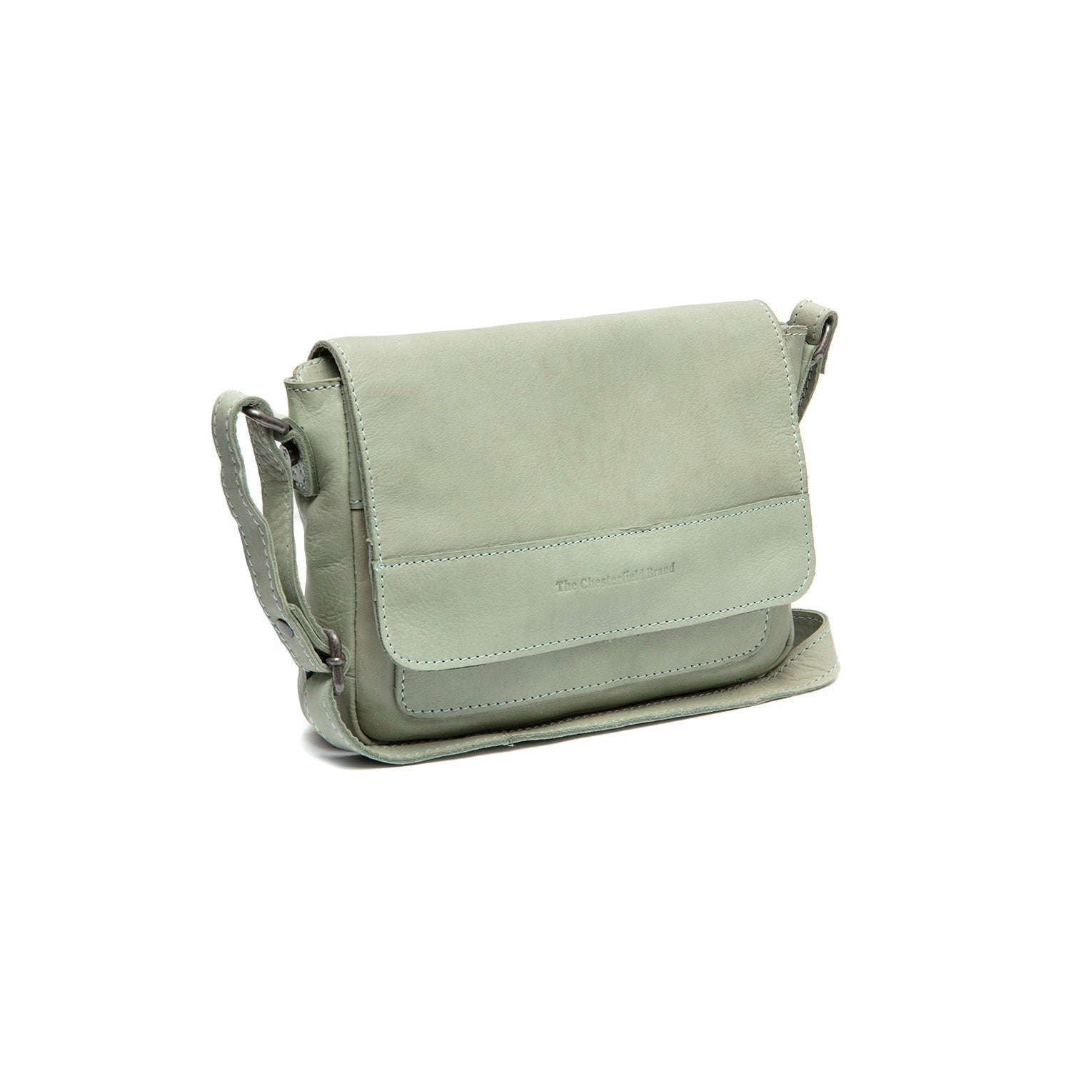 Ocean Green Leather Crossbody Bag Ann, front view