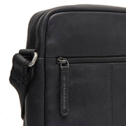 Black Leather Crossbody Bag Anzora, detail view 1