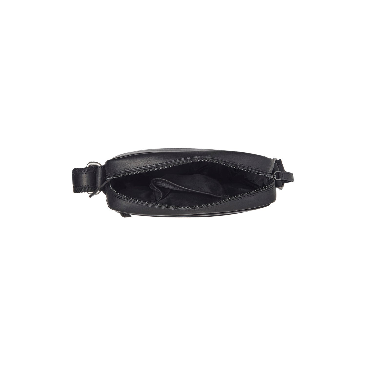 Black Leather Crossbody Bag Anzora, detail view 4