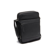 Black Leather Crossbody Bag Anzora, front view