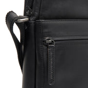 Black Leather Crossbody Bag Anzora, product view 3