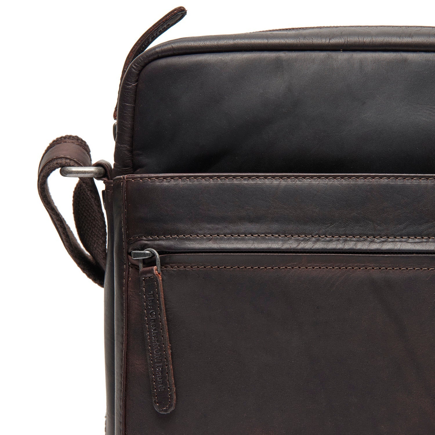 Brown Leather Crossbody Bag Anzora, detail view 1