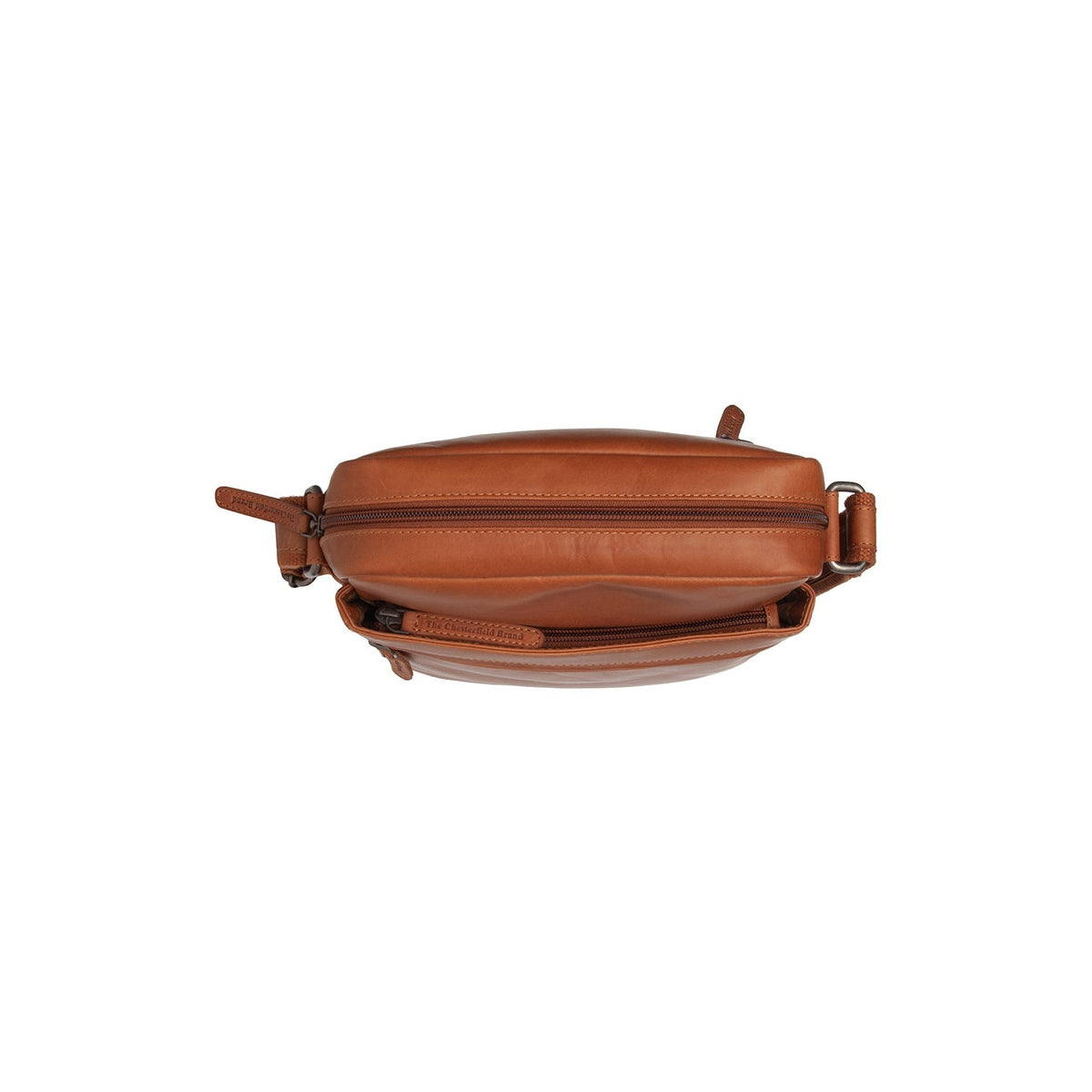 Cognac Leather Crossbody Bag Anzora, detail view 1
