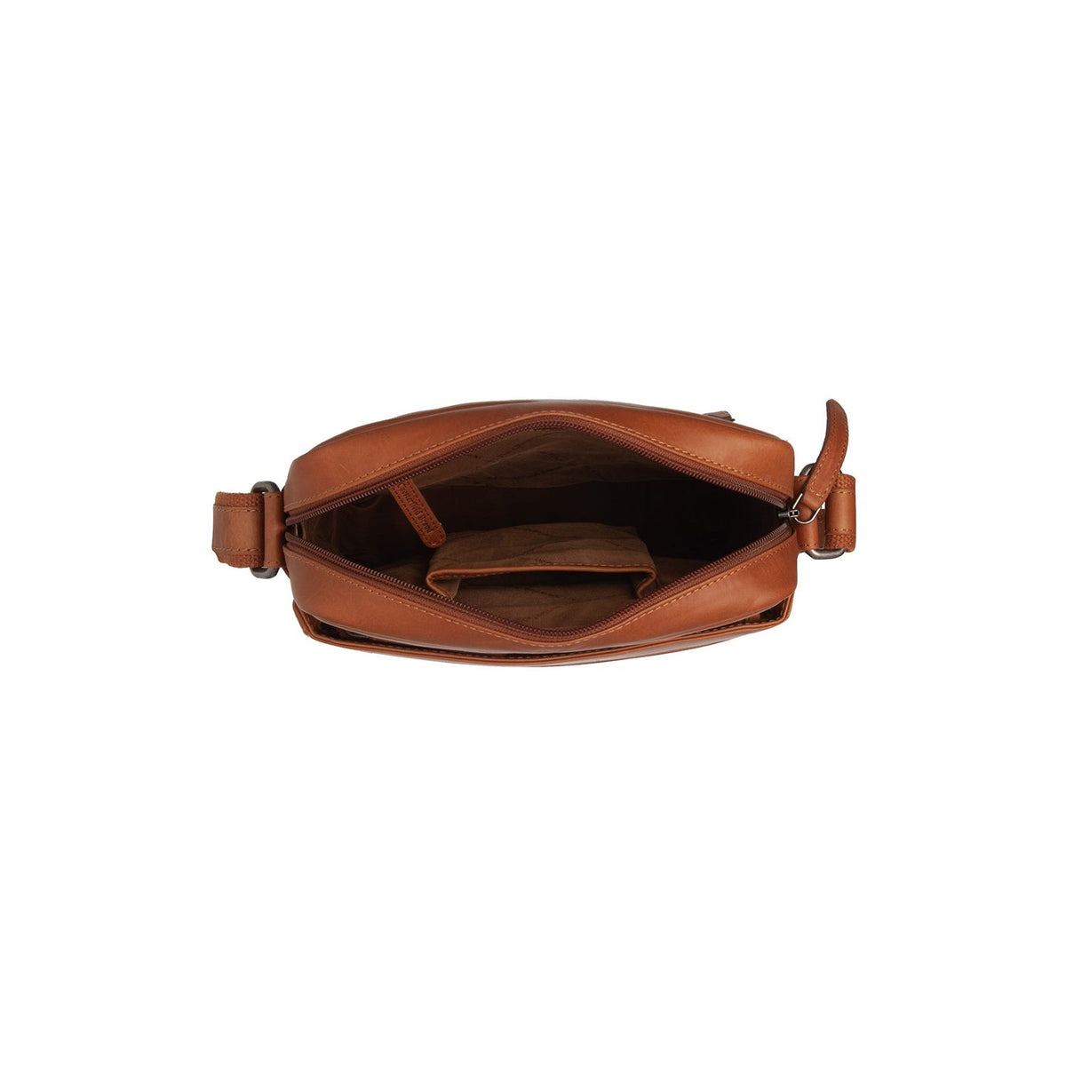 Cognac Leather Crossbody Bag Anzora, detail view 3