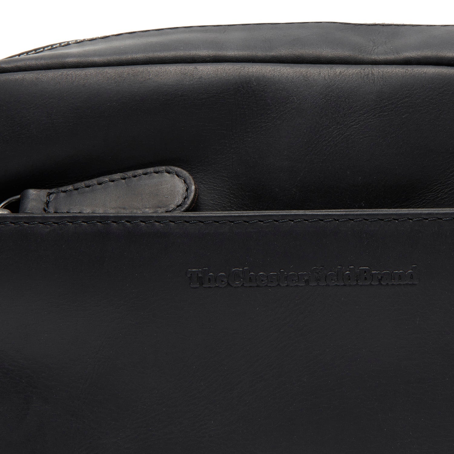 Black Leather Crossbody Bag Arona, detail view 3