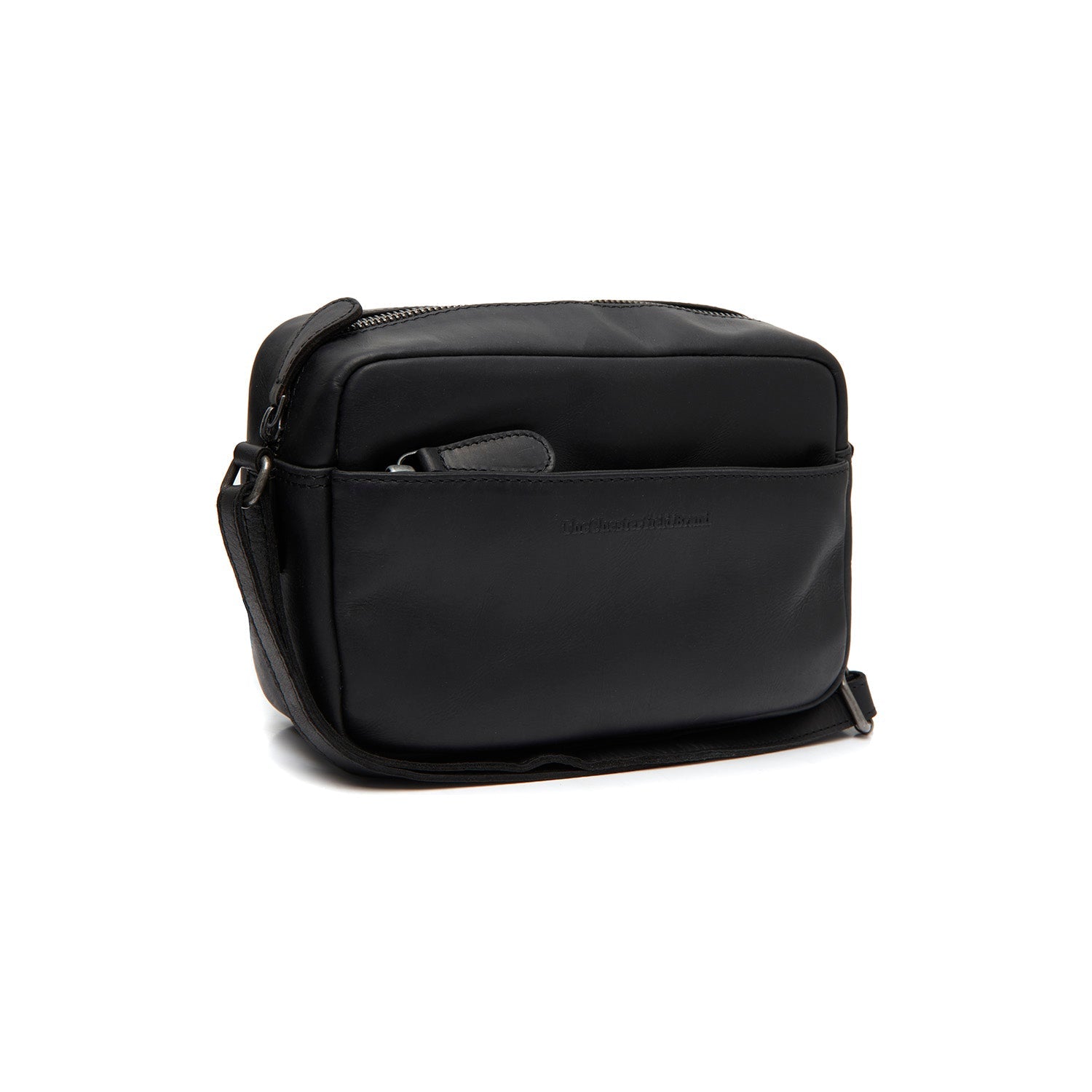 Black Leather Crossbody Bag Arona, front view