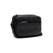 Black Leather Crossbody Bag Arona, front view