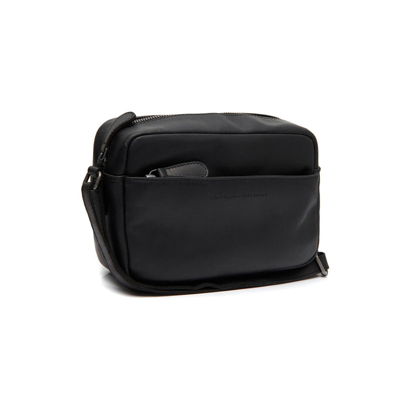 Black Leather Crossbody Bag Arona, front view