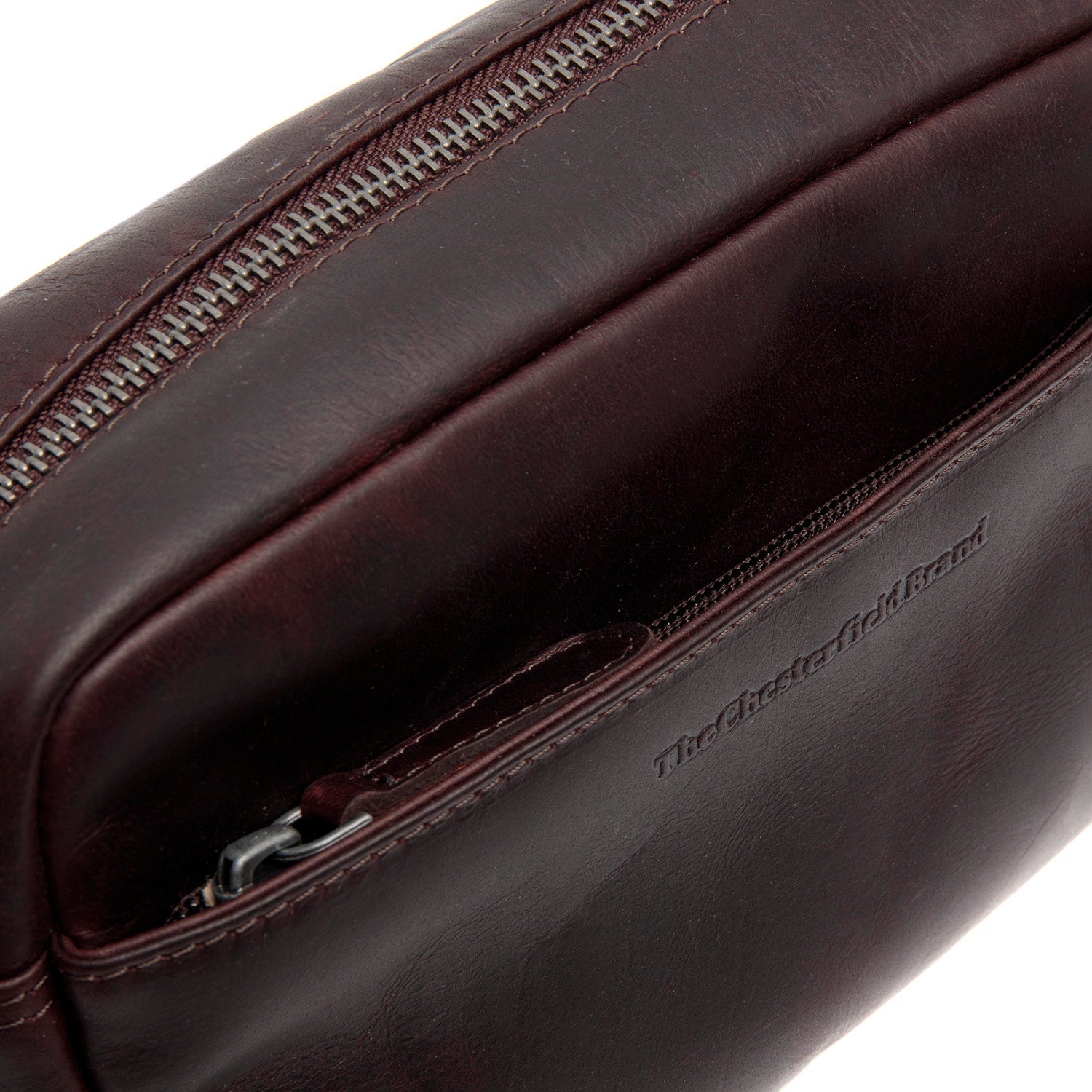 Brown Leather Crossbody Bag Arona, detail view 3