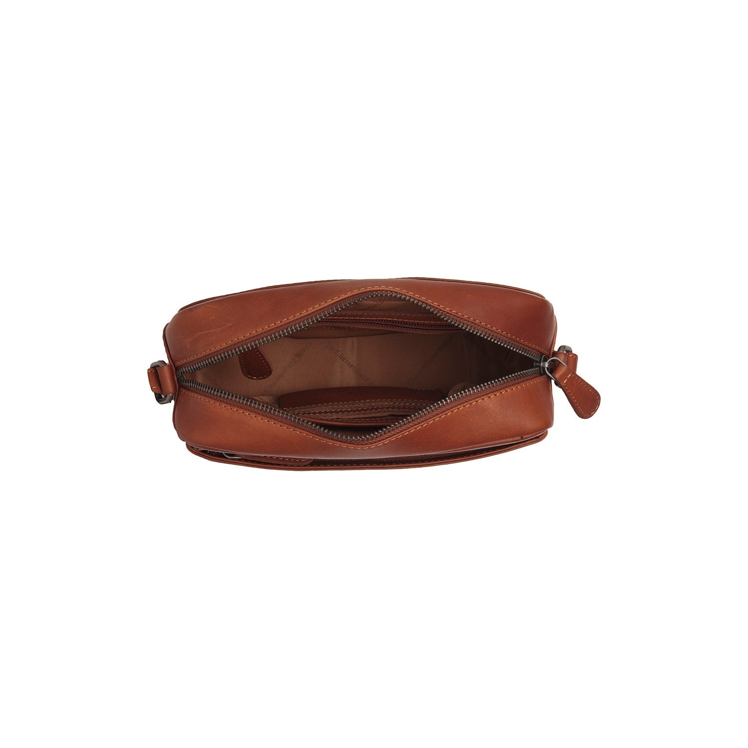 Cognac Leather Crossbody Bag Arona, detail view 1