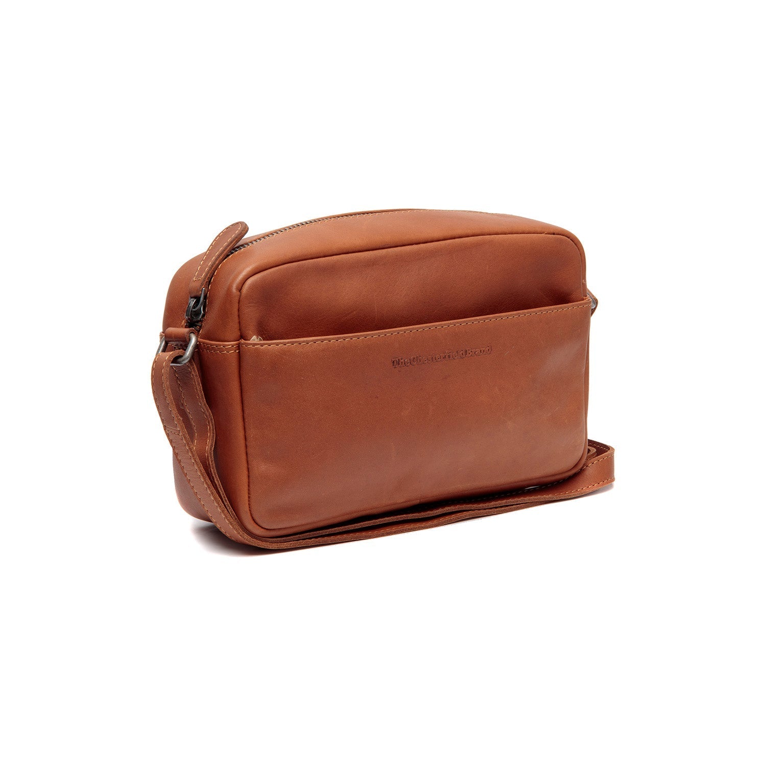 Cognac Leather Crossbody Bag Arona, front view