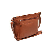 Cognac Leather Crossbody Bag Aston, front view