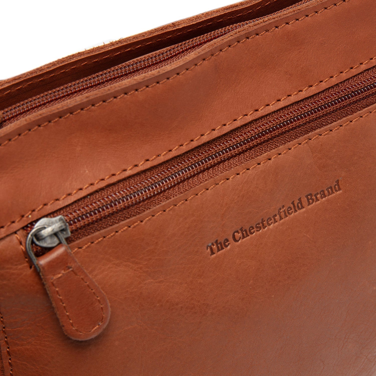 Cognac Leather Crossbody Bag Aston, product view 2