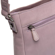 Lavender Lilac Leather Crossbody Bag Aston, detail view 3