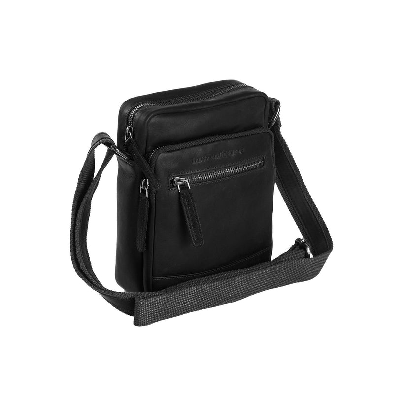 Black Leather Crossbody Bag Birmingham, front view