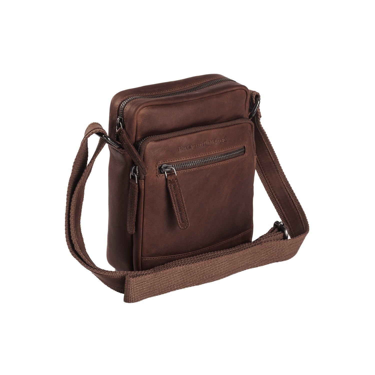 Brown Leather Crossbody Bag Birmingham, front view
