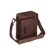 Brown Leather Crossbody Bag Birmingham, front view