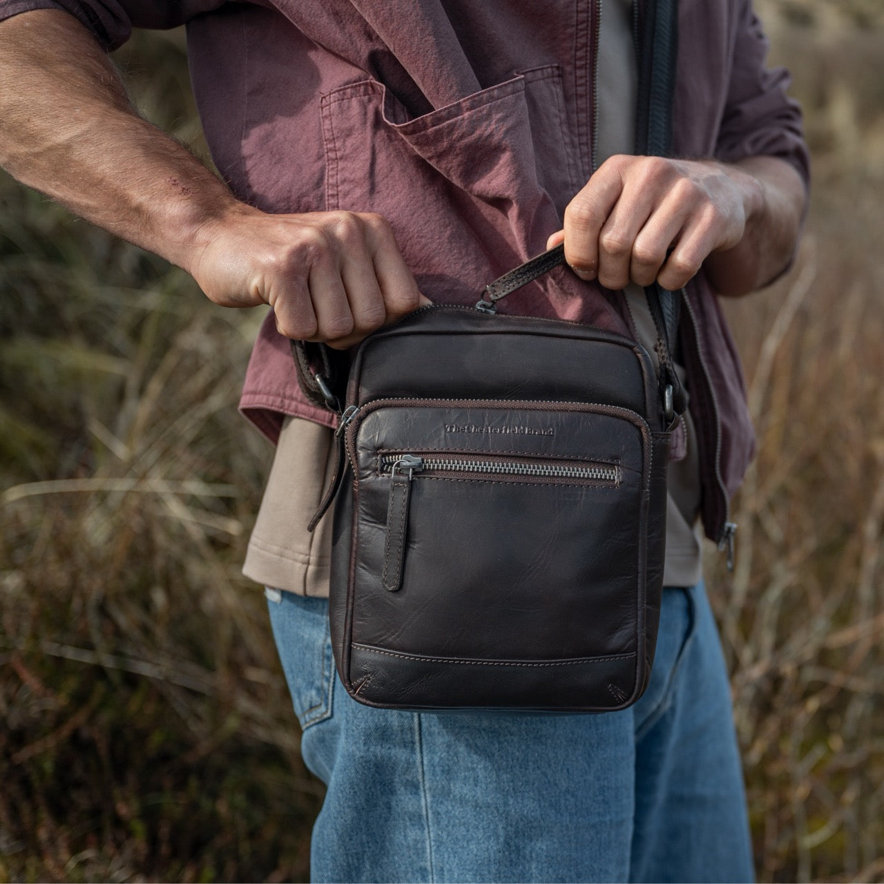 Brown Leather Crossbody Bag Birmingham, product view 2