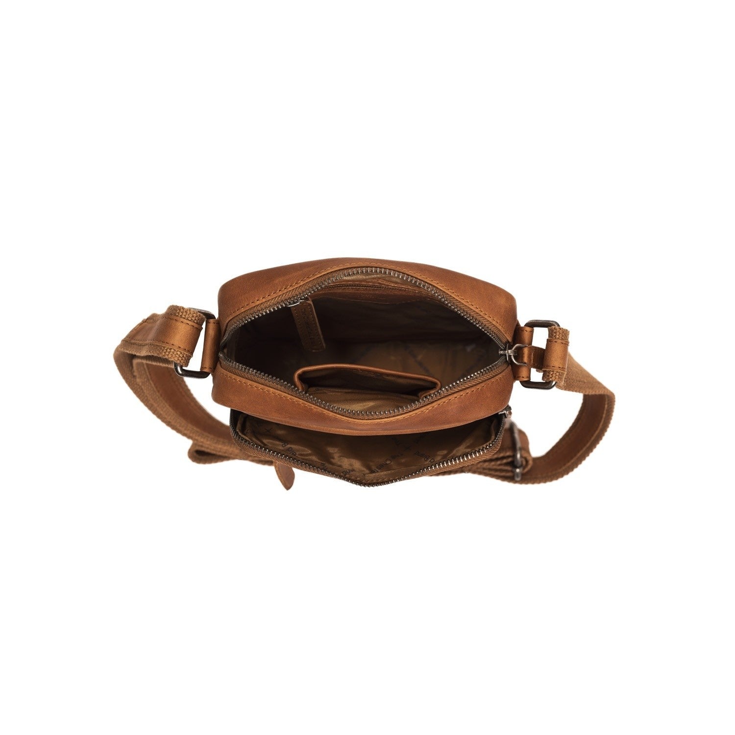 Cognac Leather Crossbody Bag Birmingham, detail view 1