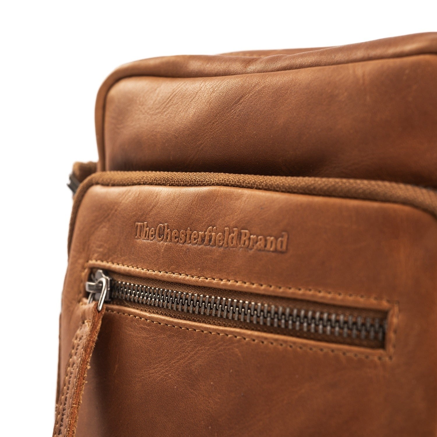 Cognac Leather Crossbody Bag Birmingham, detail view 3
