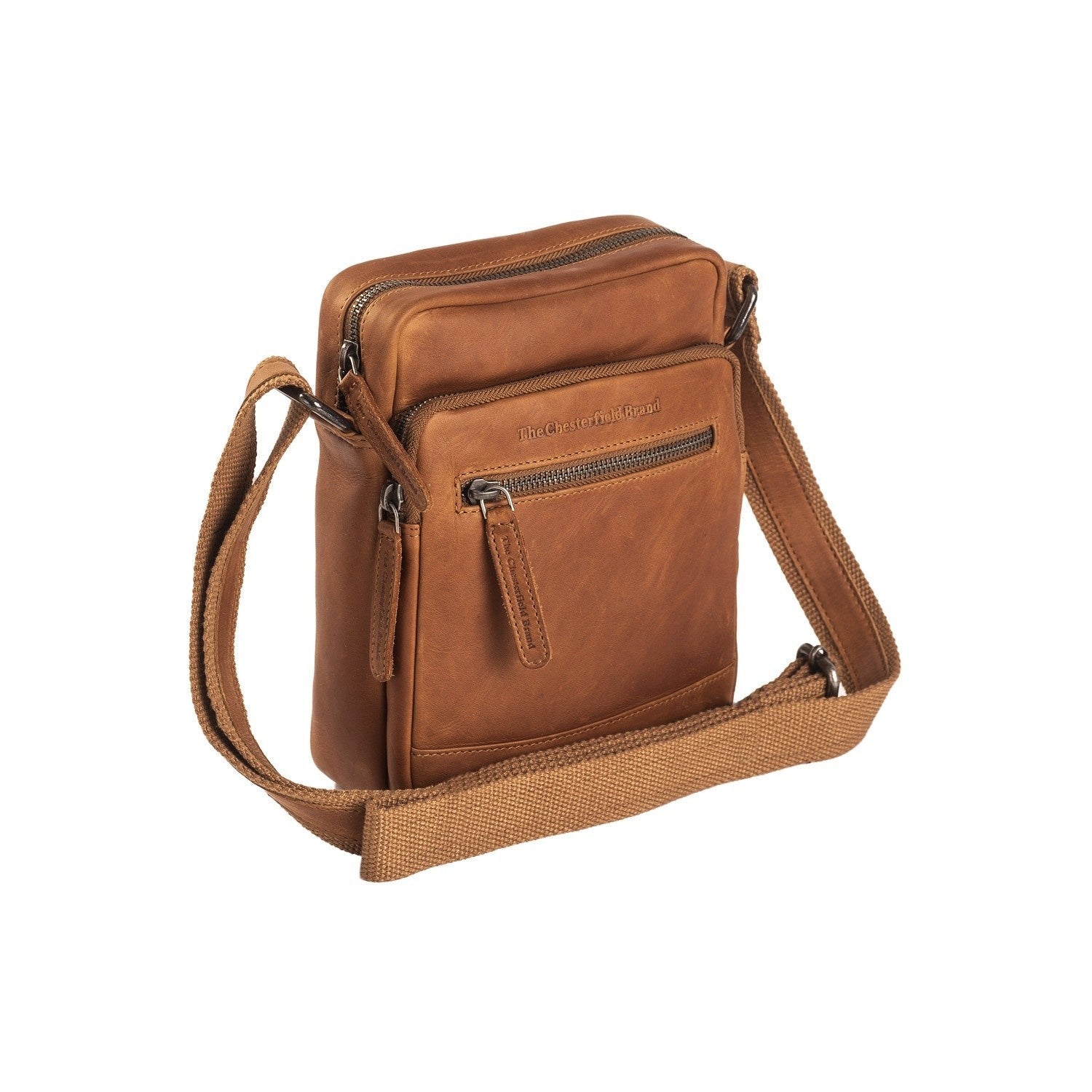 Cognac Leather Crossbody Bag Birmingham, front view