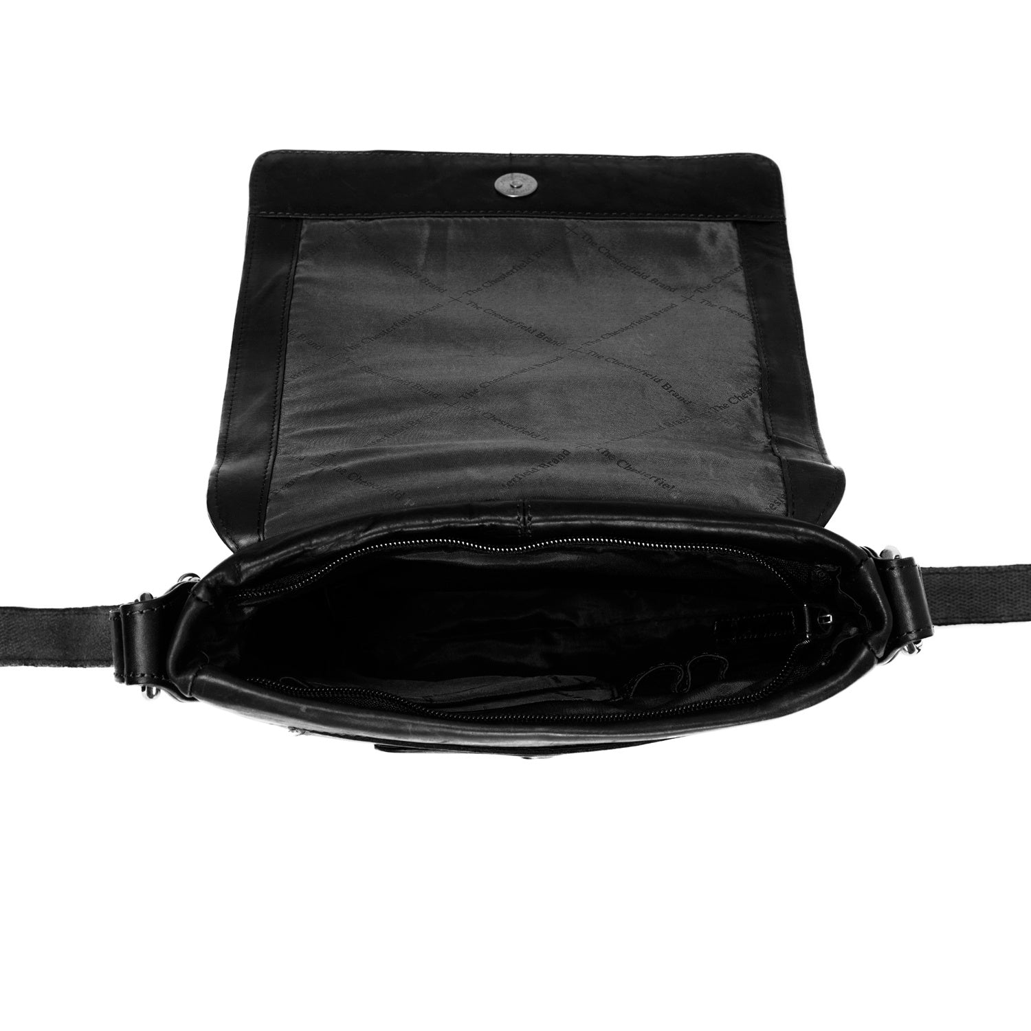 Black Leather Crossbody Bag Bodin, detail view 1
