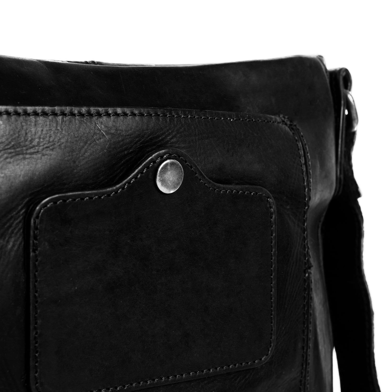 Black Leather Crossbody Bag Bodin, detail view 3