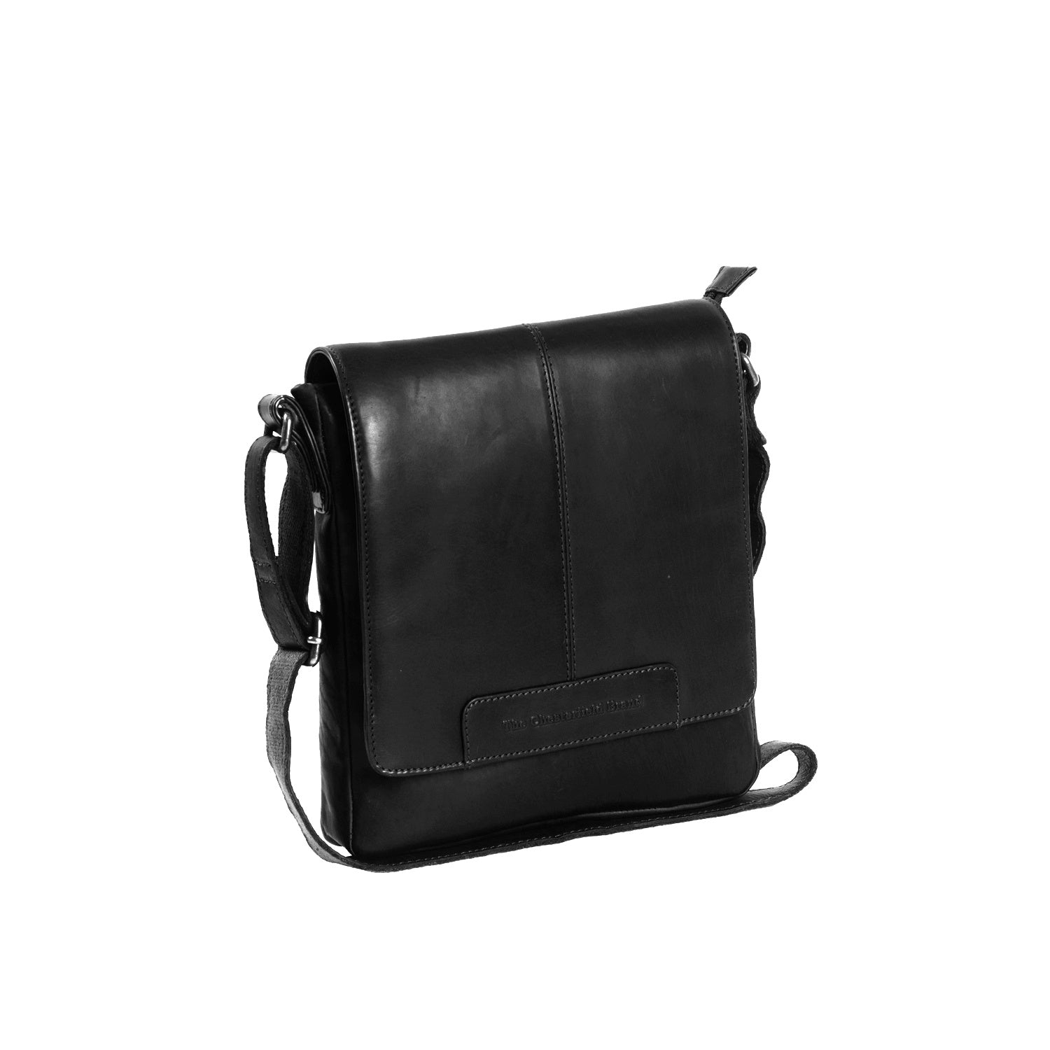 Black Leather Crossbody Bag Bodin, front view