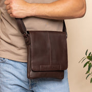 Brown Leather Crossbody Bag Bodin, product view 2