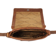Cognac Leather Crossbody Bag Bodin, product view 2