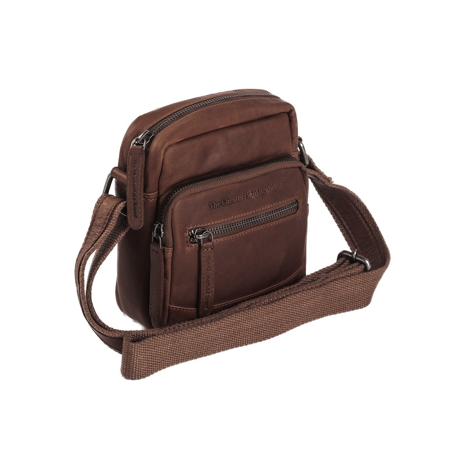 Brown Leather Crossbody Bag Bremen, front view