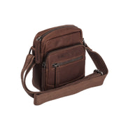 Brown Leather Crossbody Bag Bremen, front view
