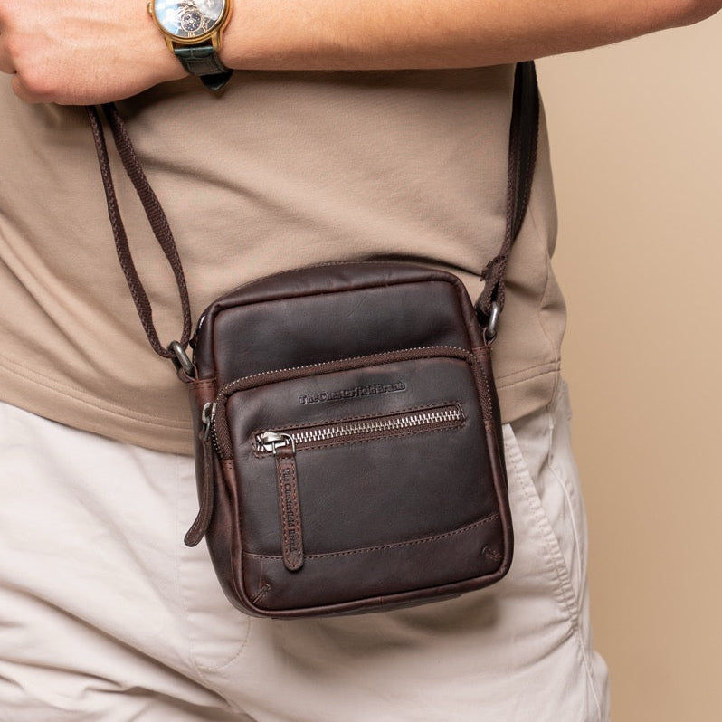 Brown Leather Crossbody Bag Bremen, product view 2