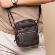 Brown Leather Crossbody Bag Bremen, product view 2