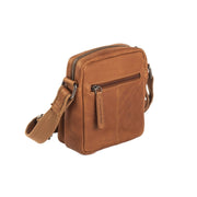 Cognac Leather Crossbody Bag Bremen, detail view 4