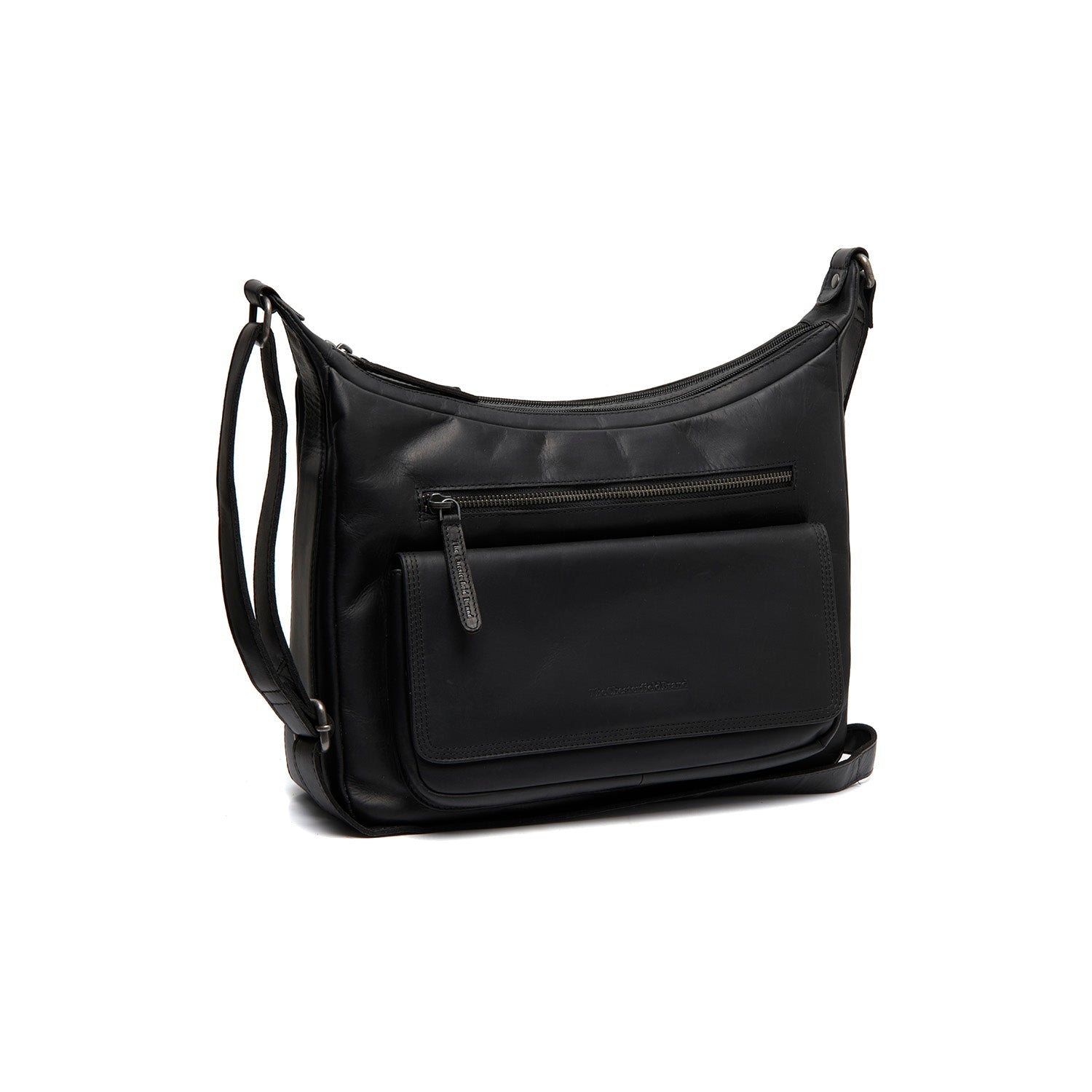 Black Leather Crossbody Bag Bryson, front view
