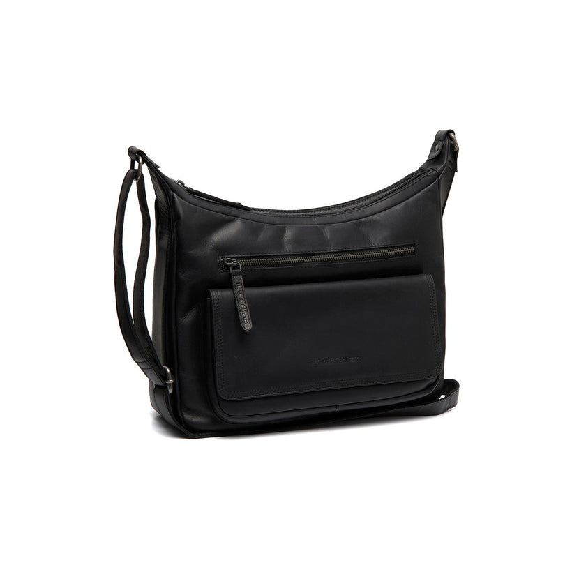Black Leather Crossbody Bag Bryson, front view