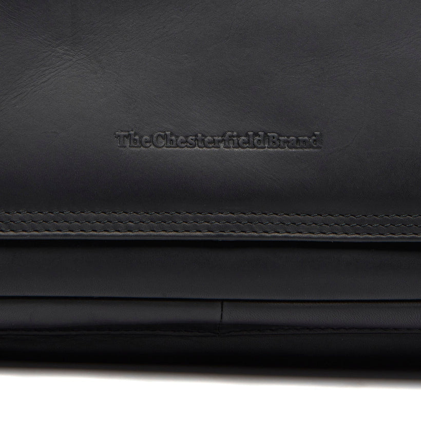 Black Leather Crossbody Bag Bryson, front view