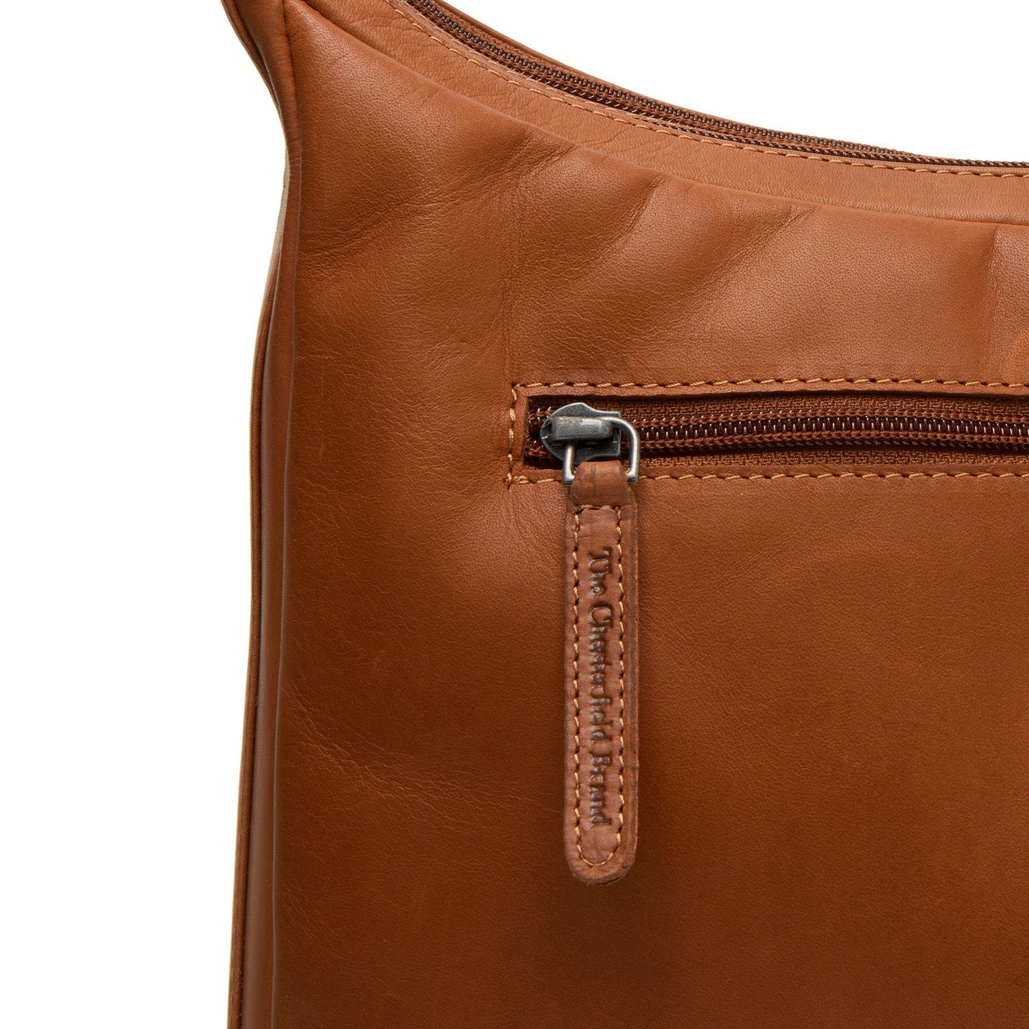 Cognac Leather Crossbody Bag Bryson, detail view 3