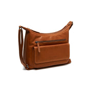 Cognac Leather Crossbody Bag Bryson, front view