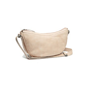 Beige Leather Crossbody Bag Clarita, front view