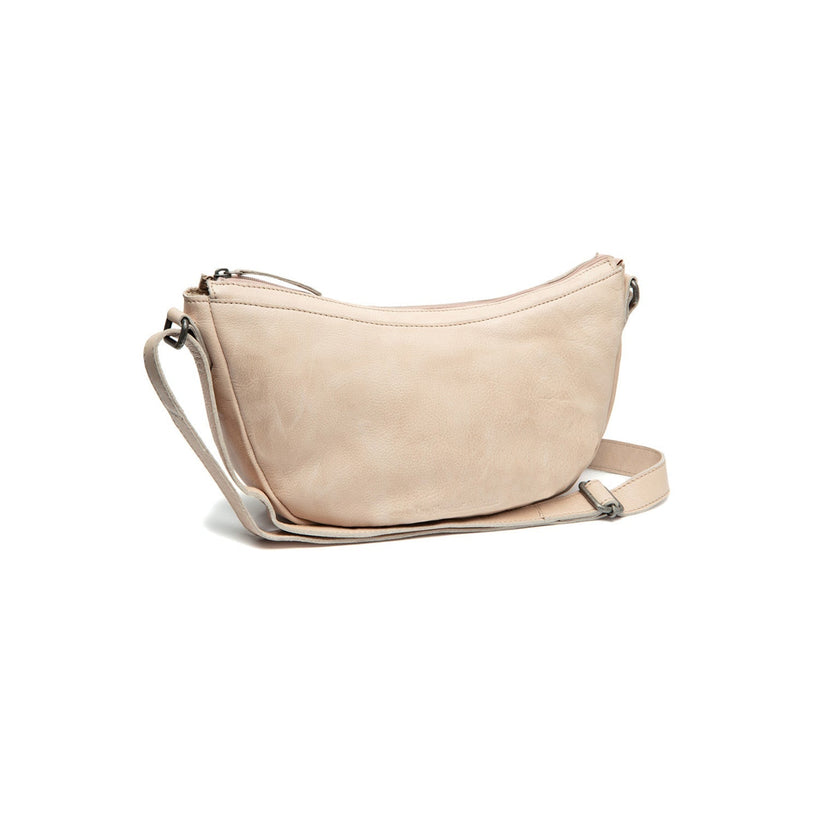 Beige Leather Crossbody Bag Clarita, front view