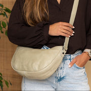 Ocean Green Leather Crossbody Bag Clarita, product view 2