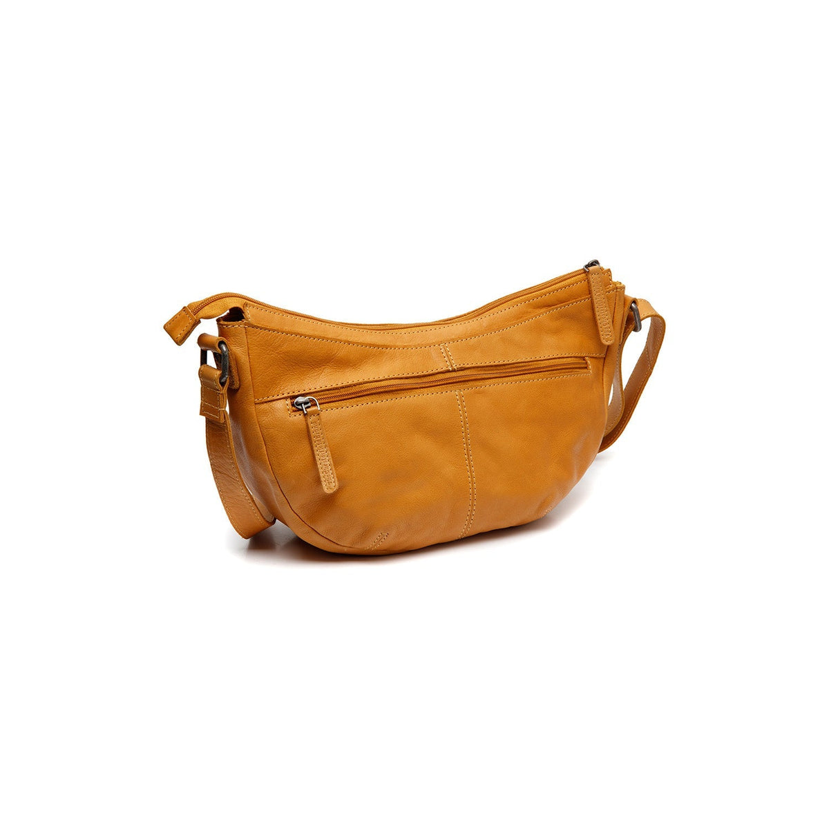 Ocher Yellow Leather Crossbody Bag Clarita, detail view 4